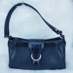 Brighton Pebbled Leather Mini Shoulder Bag Black